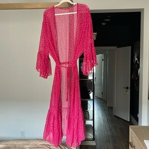 Beautiful pink sheer kimono.